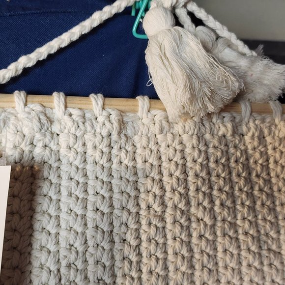 Cloud Island 13"x16" Multi Colored Rainbow Macrame Wall Art in Pink, Gray, Tan - Picture 11 of 13